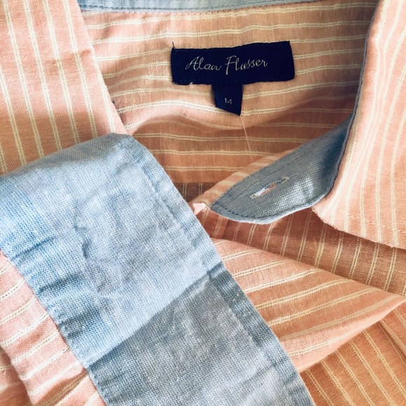 Alan Flusser Linen Cotton Long Sleeve Shirt. - Picture 9 of 11